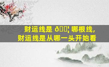 财运线是 🐦 哪根线,财运线是从哪一头开始看